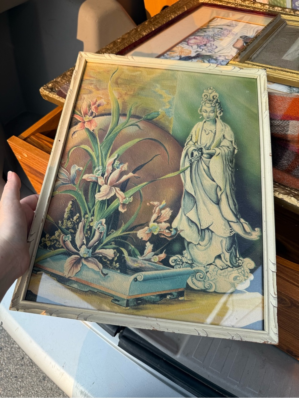 1960s Textured Litho in Ornate Frame
